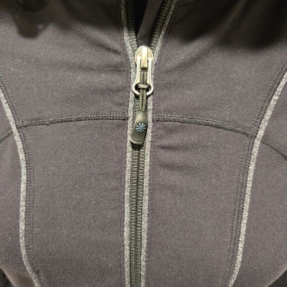 Athleta Rishi Yoga Fitted Jacket Full Zip Womens Small Black Athleisure Workout - Picture 3 of 12